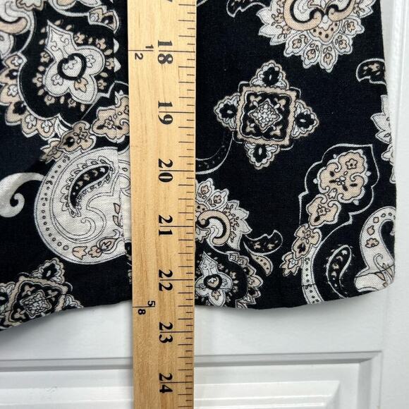 Cynthia Rowley Black White Linen Blend Embellished Neckline Tank Top Large - Picture 9 of 10